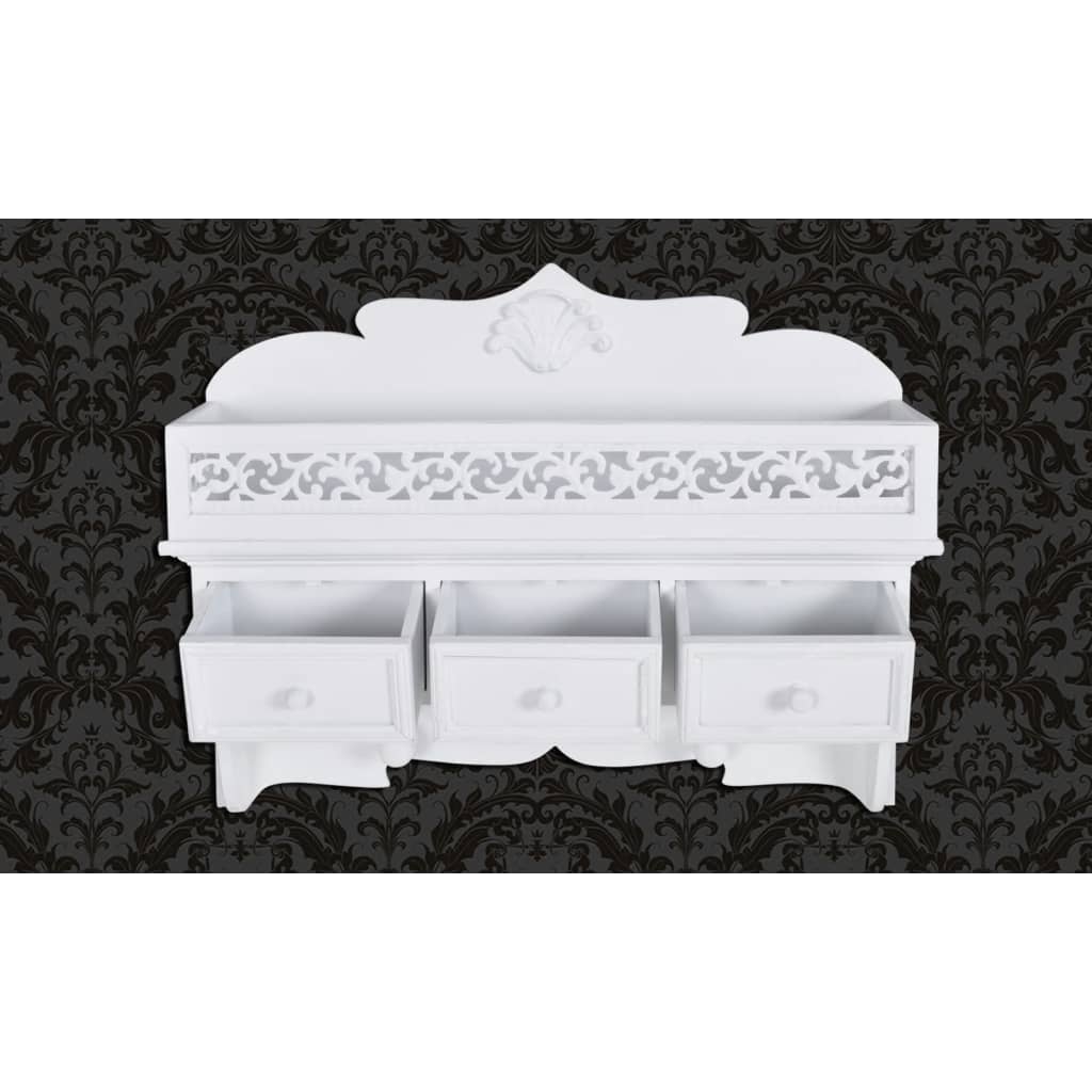 Półka ścienna z 3 szufladami i 2 haczykami - number 4.