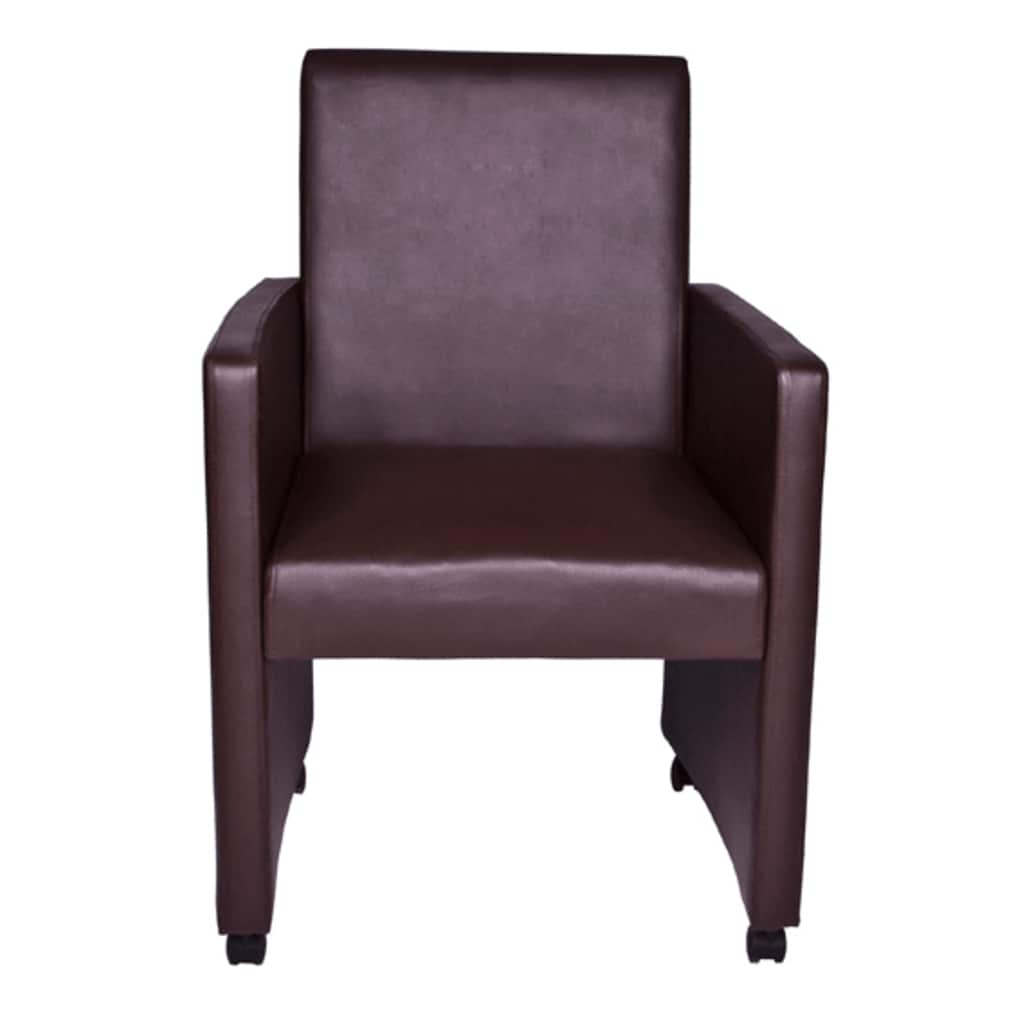 Krzesła do jadalni 2 szt. eko skóra brązowe - number 3.