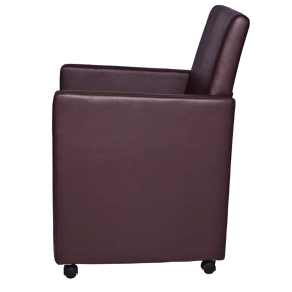 Krzesła do jadalni 2 szt. eko skóra brązowe - number 4.