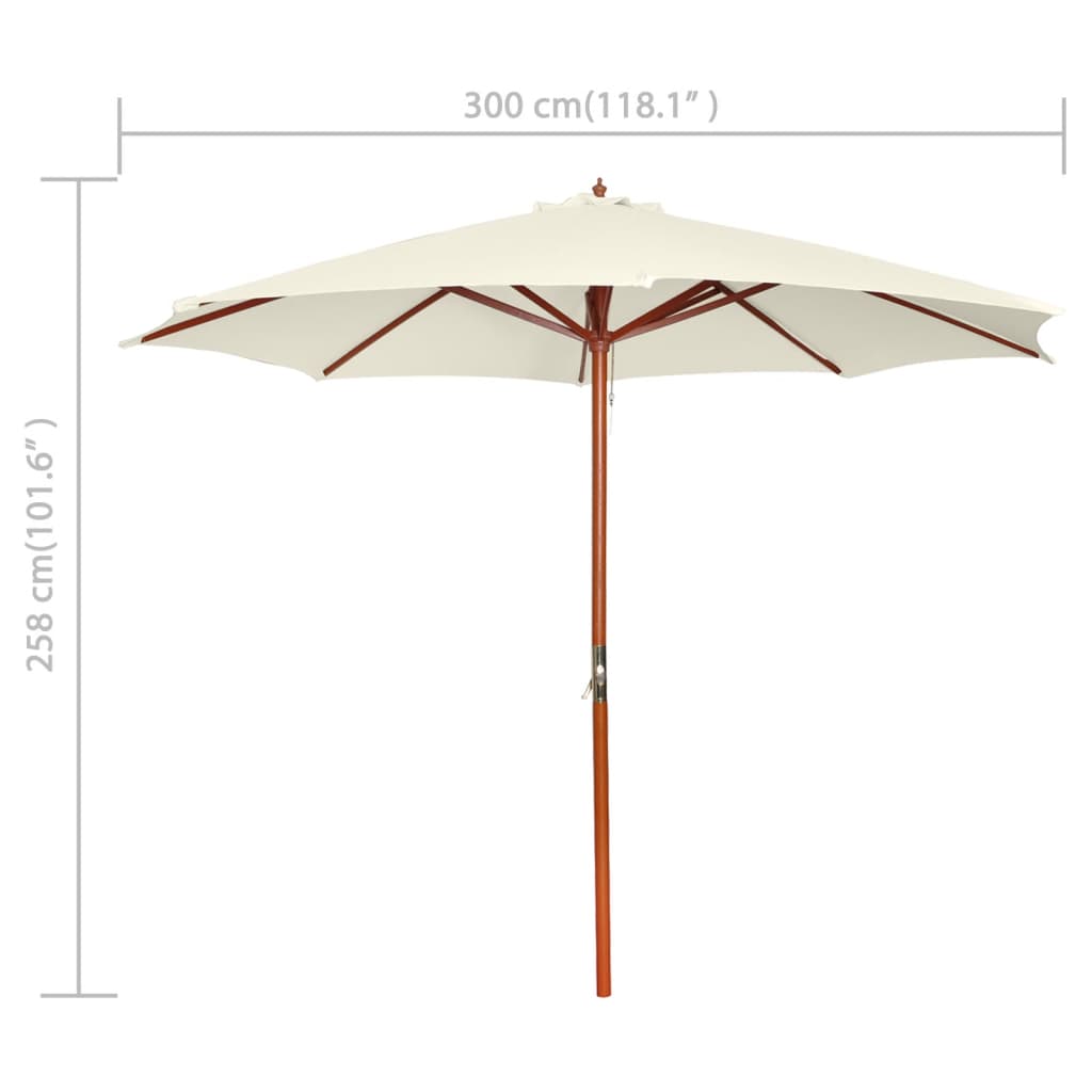 Parasol 300x258 cm sand white - number 7.