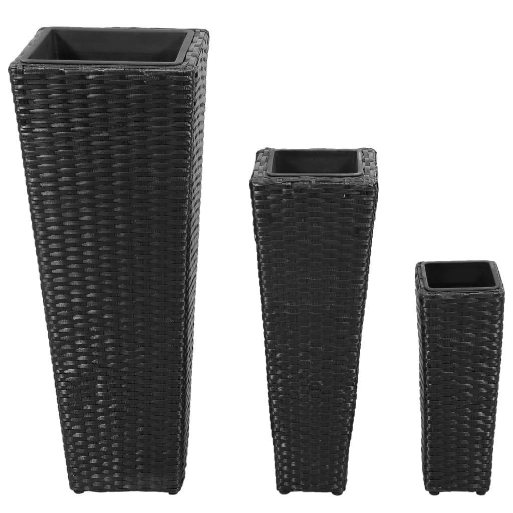 Plant pots pc. polyrattan - black, 3 - number 2.