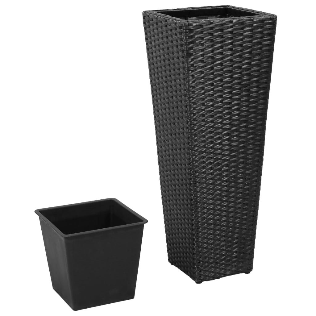 Plant pots pc. polyrattan - black, 3 - number 3.