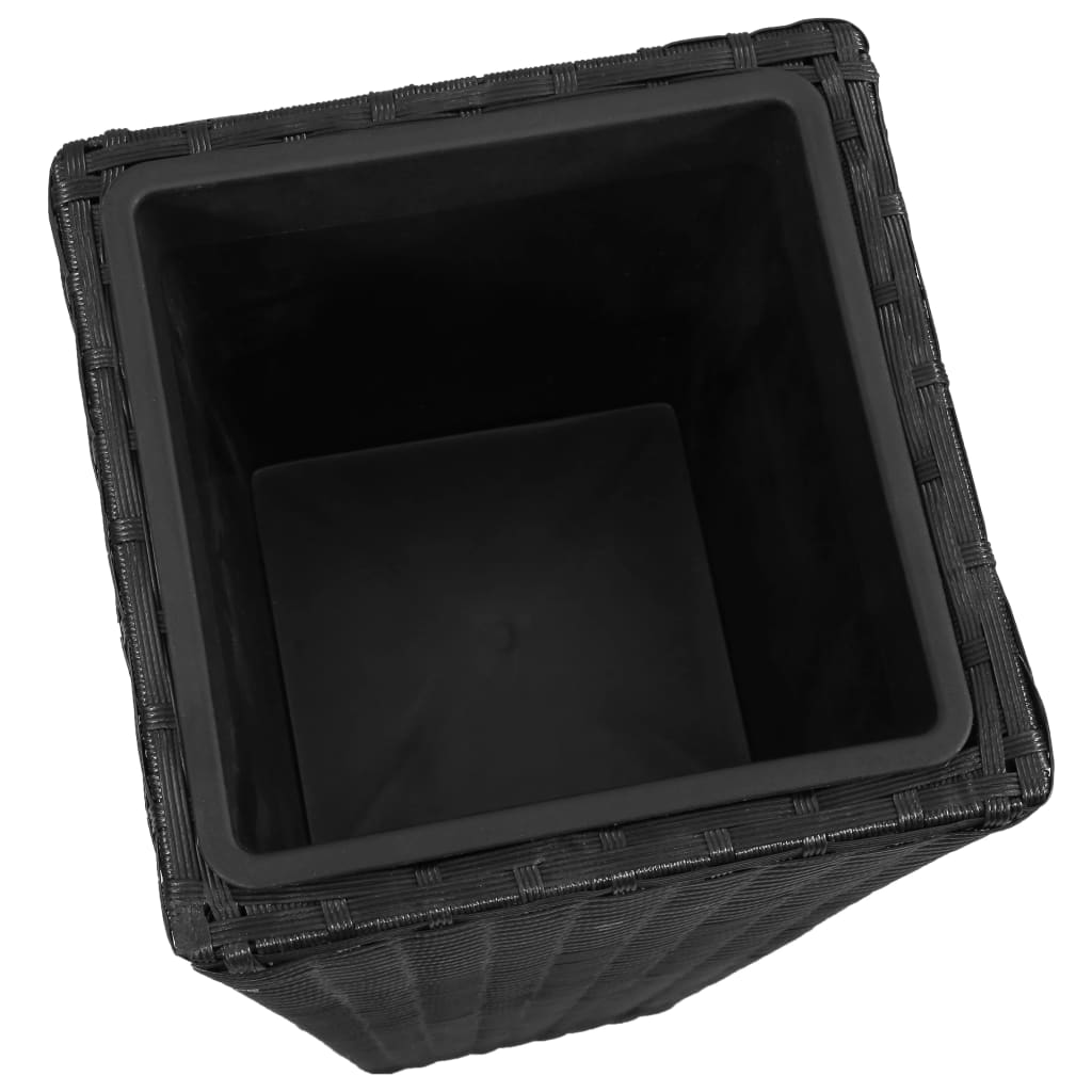 Plant pots pc. polyrattan - black, 3 - number 6.