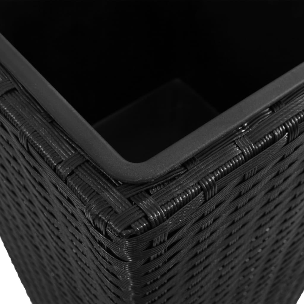 Plant pots pc. polyrattan - black, 3 - number 7.