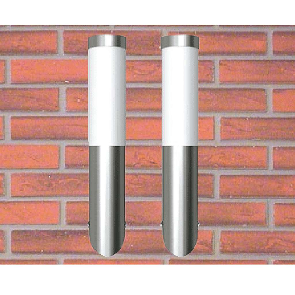Outdoor wall lamps 2 pcs. stainless steel - number 1.