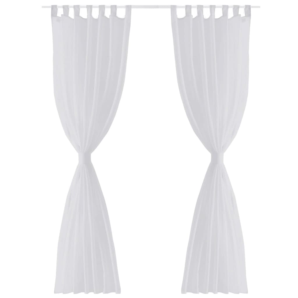 White curtain in thin fabric 140 x 225 cm, pcs - white, 140 x 225 cm, 2 - number 4.