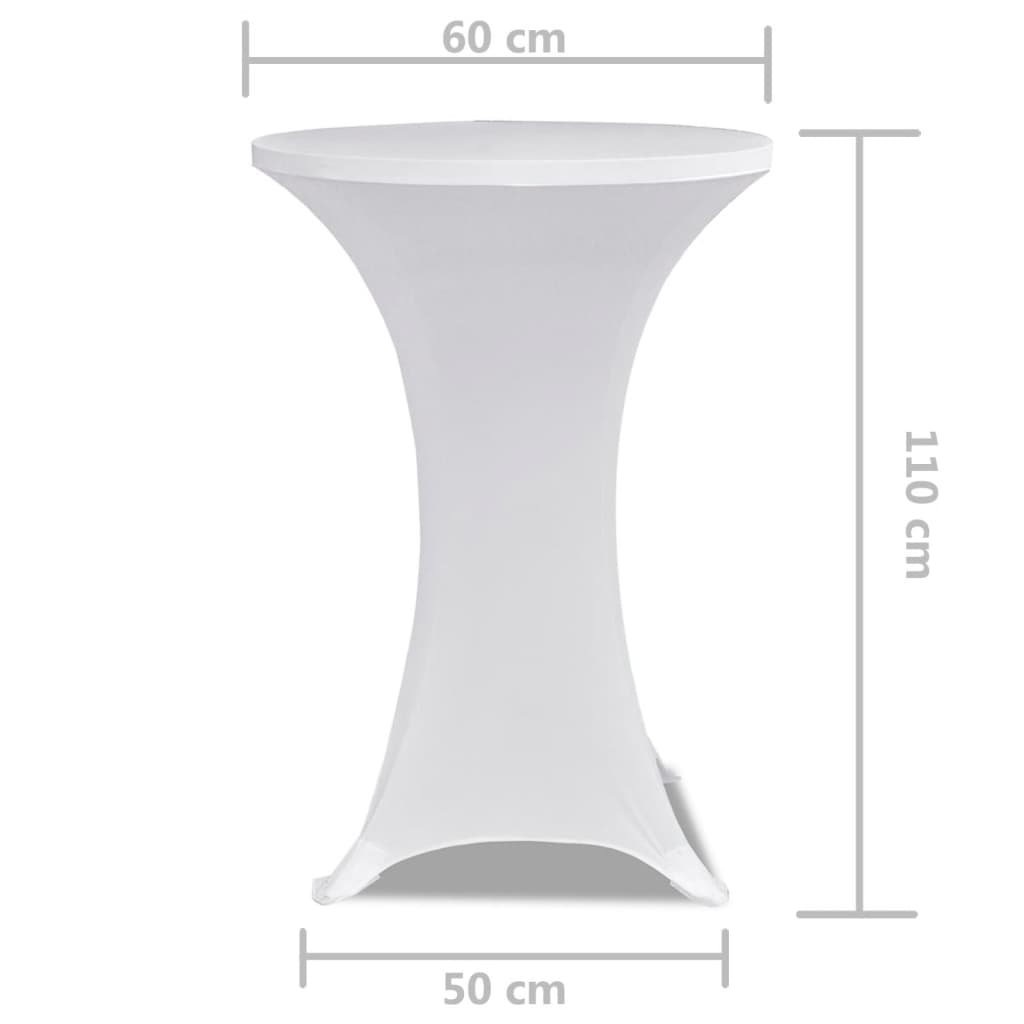 Housse de table haute ø60 en tissu extensible pcs - blanc, 60 cm, 2 - number 5.