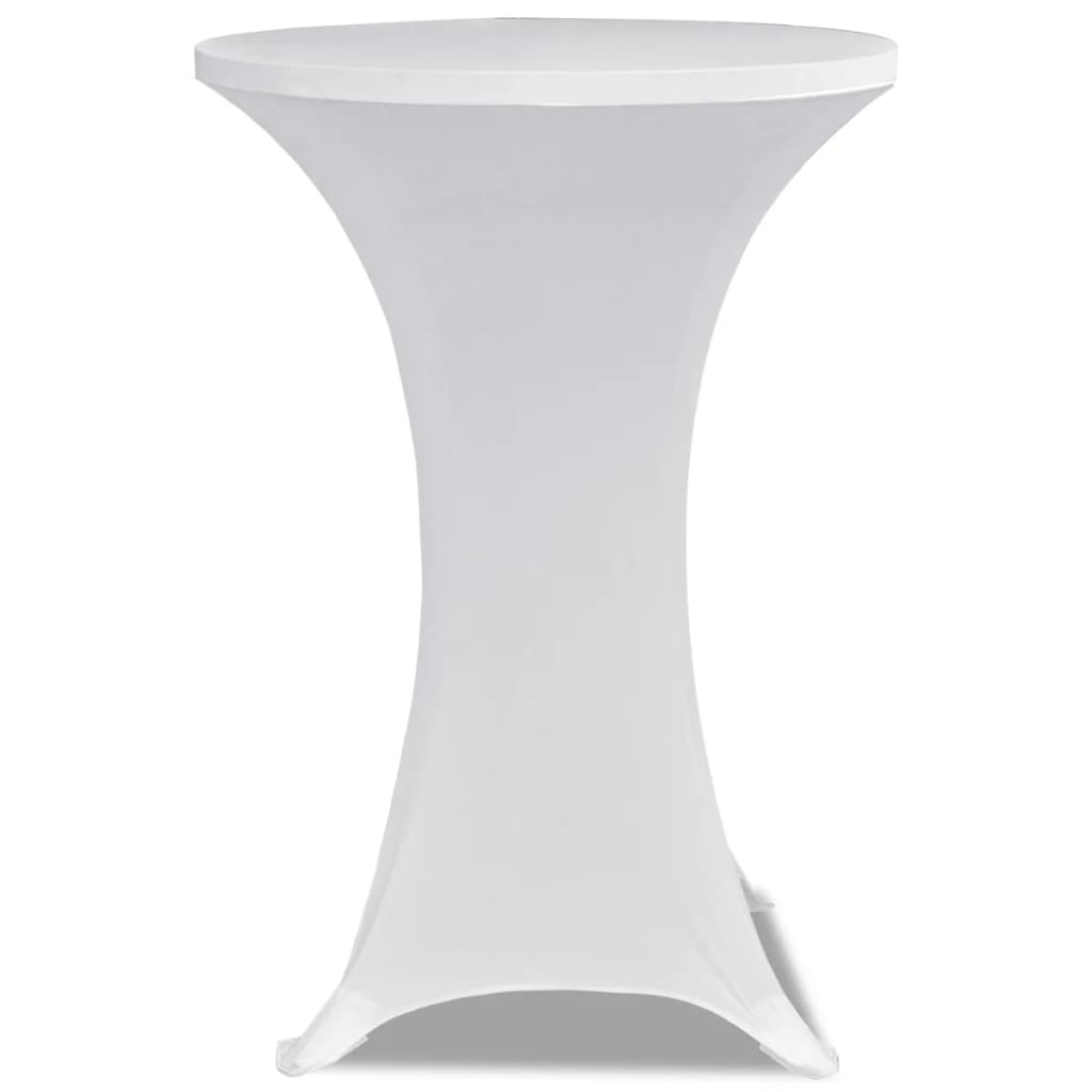 Housse de table haute ø80 blanche en tissu extensible 2 pcs - number 3.