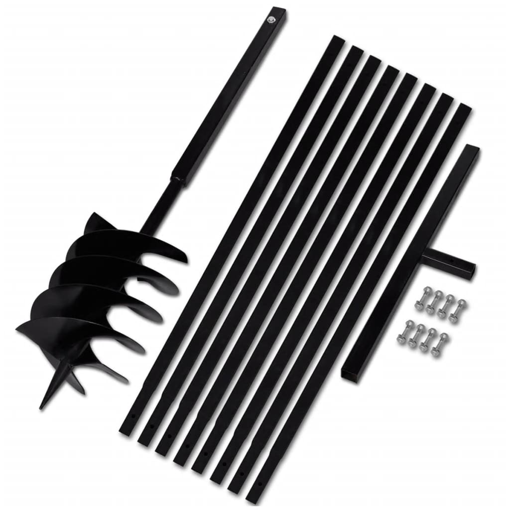 Jordbor med håndtag på 200 mm med forlængerrør 9 m stål - number 1.