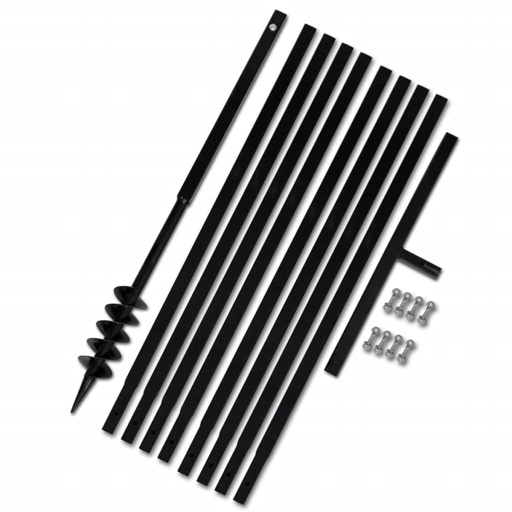 Pælebor med håndtag, 80 mm, med forlængerrør, 9 m, stål - 80 mm, med 9 m rør - number 1.