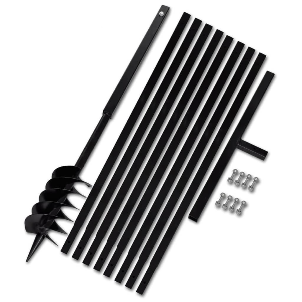 Jordbor med håndtag på 120 mm med forlængerrør på 9 m, stål - number 1.