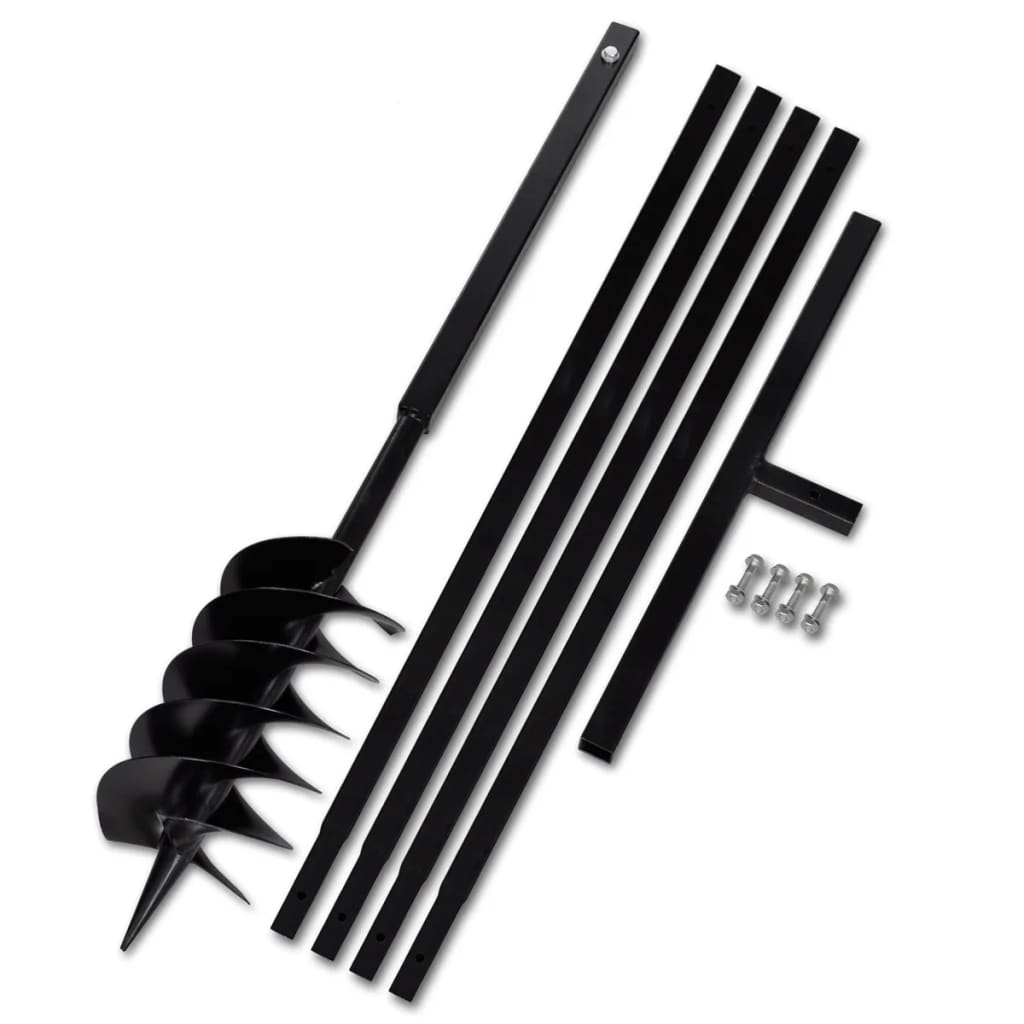 Pælebor med håndtag, 150 mm, med forlængerrør, 5 m, stål - 150 mm, med 5 m rør - number 1.