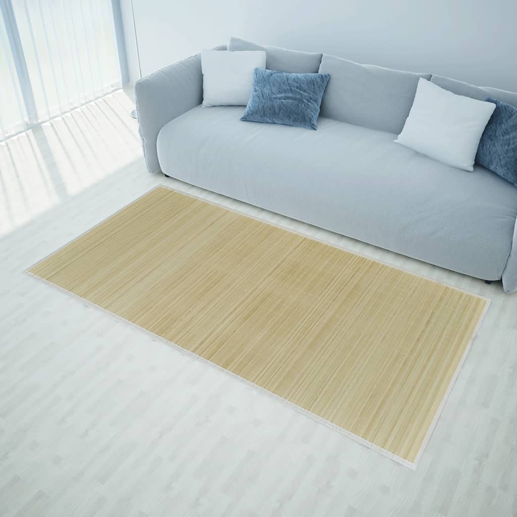 Tappeto rettangolare bambù colore naturale - beige, 120 x 180 cm - number 1.