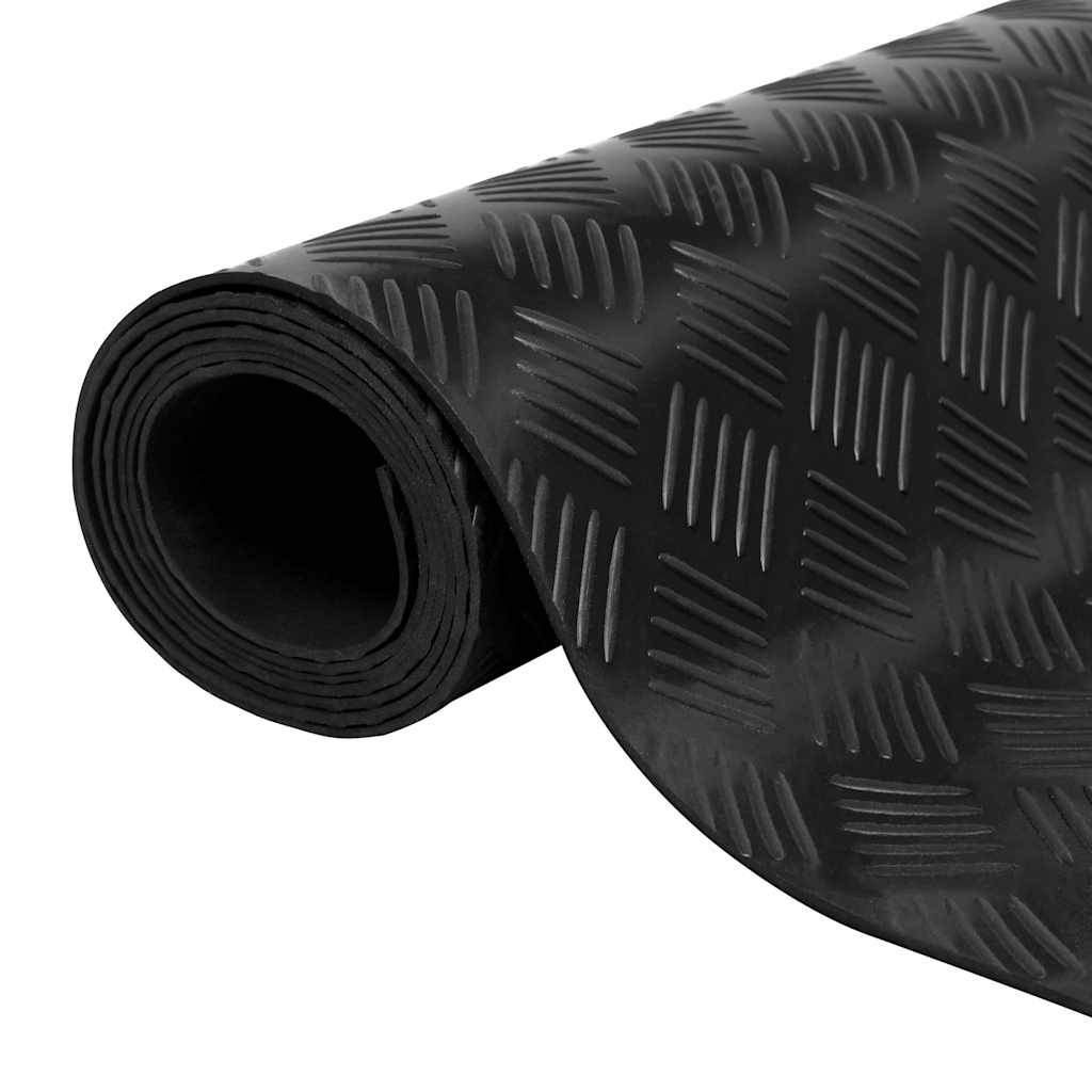 Gulvmatte 5x1 m sklisikker gummirutet - 1 x 5 m, rutemønster, 1 - number 1.