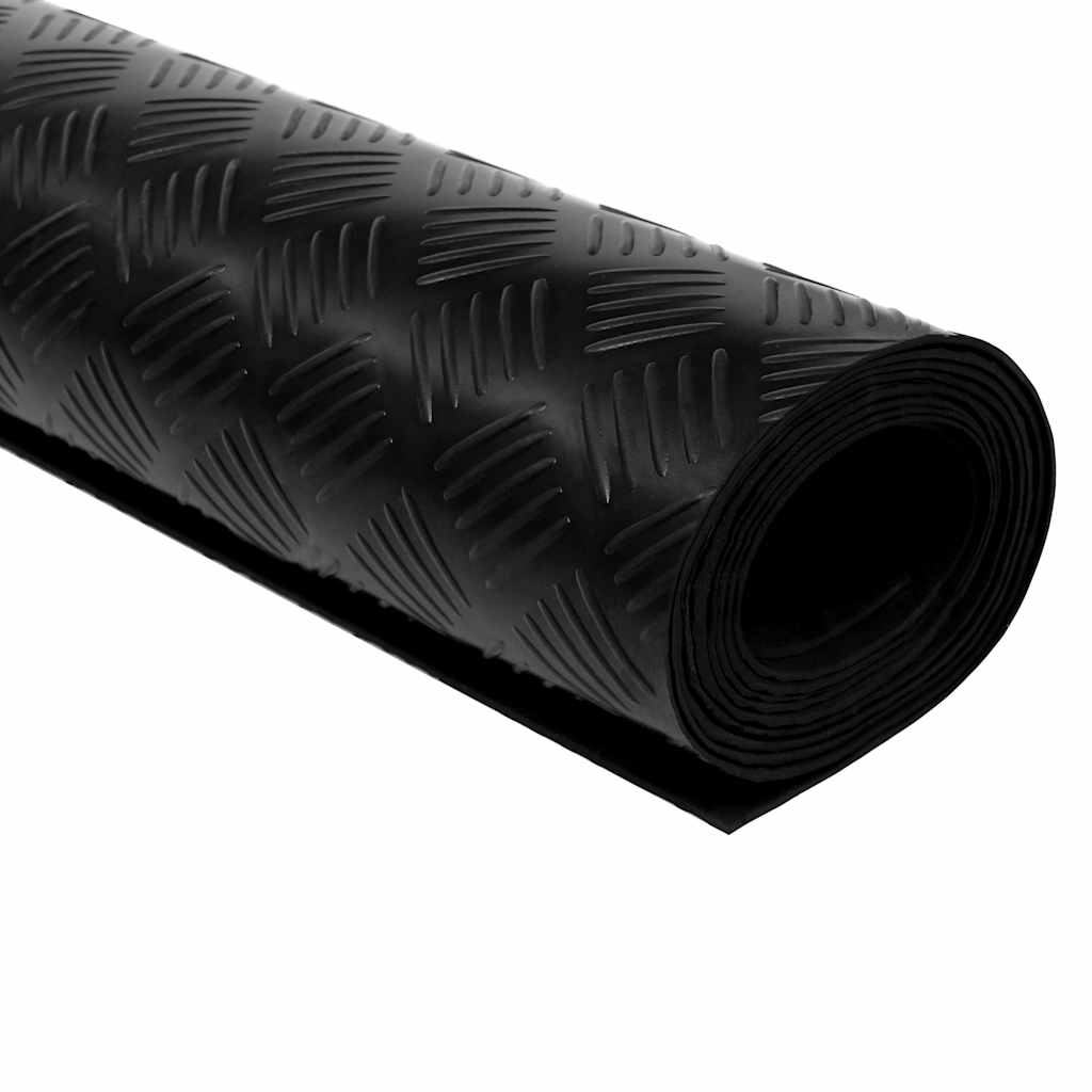 Gulvmatte 5x1 m sklisikker gummirutet - 1 x 5 m, rutemønster, 1 - number 2.