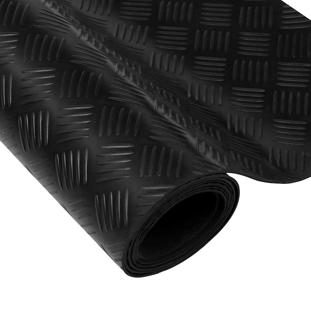 Gulvmatte 5x1 m sklisikker gummirutet - 1 x 5 m, rutemønster, 1 - number 4.