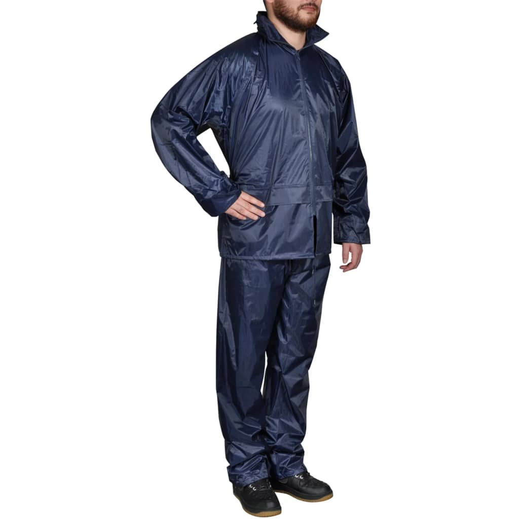 Ensemble de pluie 2 pièces bleu marine avec capuche pour homme, taille - number 1.
