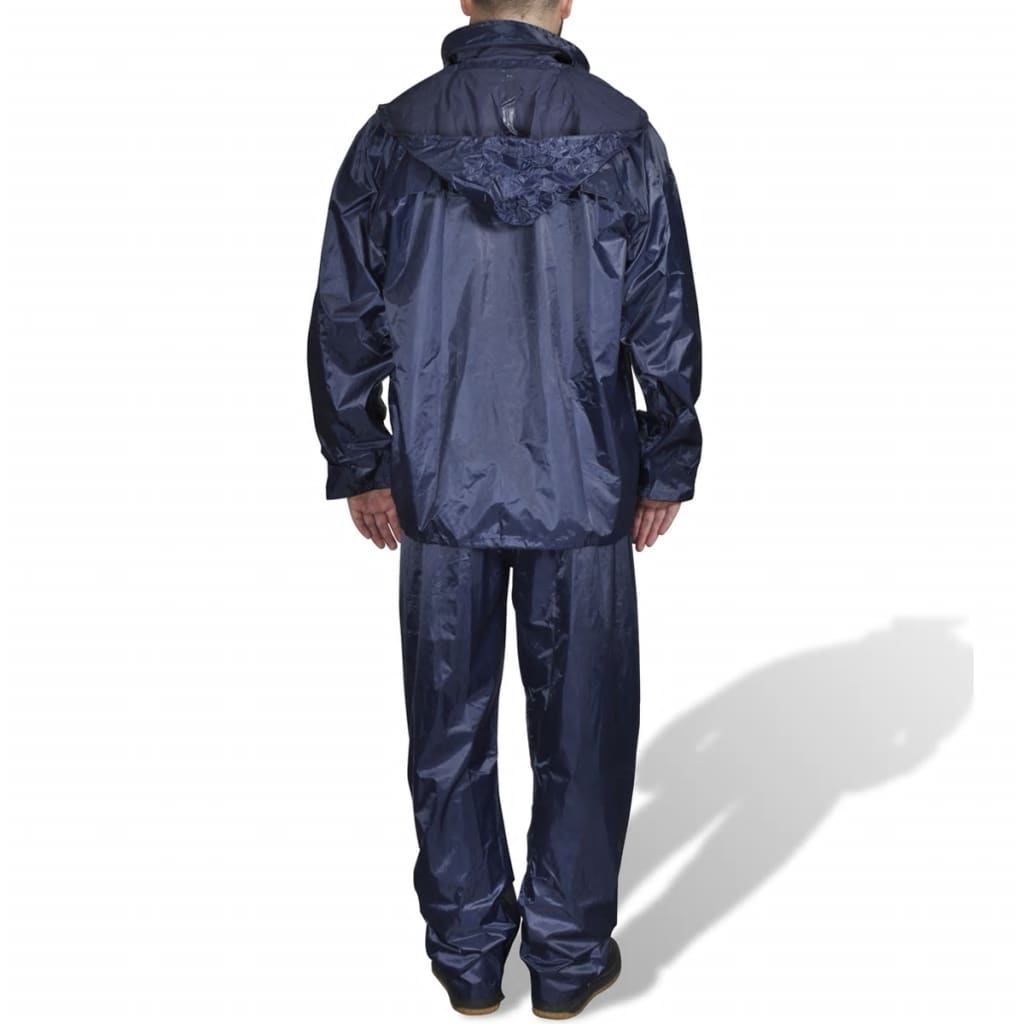 Combinaison de pluie 2 pièces pour homme avec capuche - bleu, l - number 2.