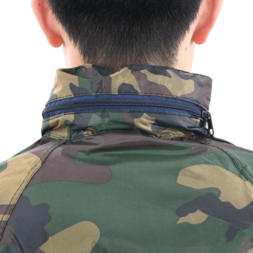 Combinaison de pluie 2 pièces à imprimé camouflage pour homme avec capuche - vert, m - number 7.