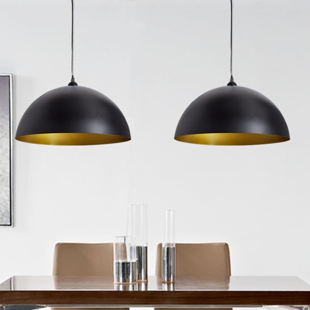 Ceiling lamp hemisphere pcs. height adjustable - black, 2, 1 - number 1.