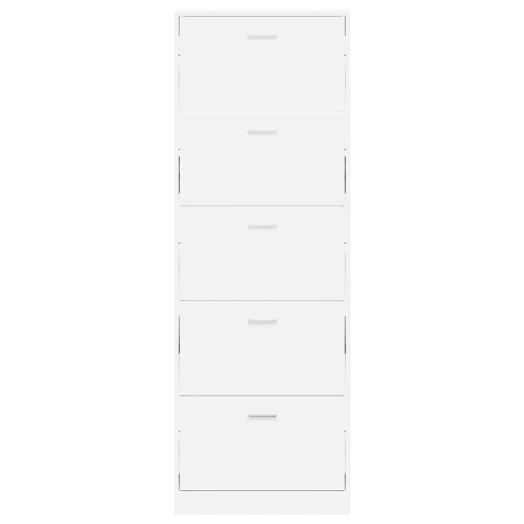 Ormarić za cipele sa 5 odjeljaka, drvo - bijeli, 1.169 cm - number 3.