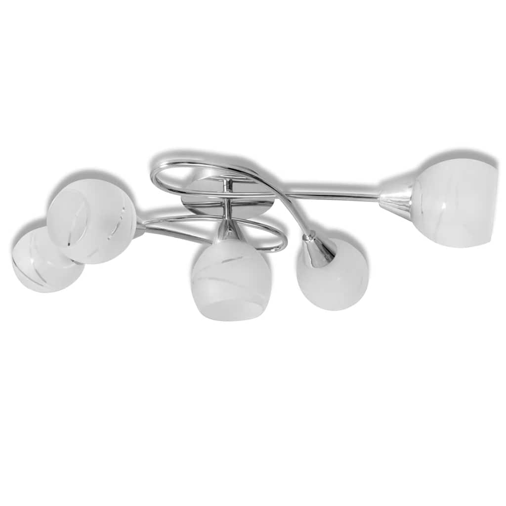 Loftslampe m. glasskærme 5 e14 pærer - number 2.