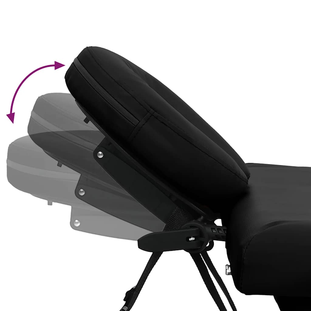 Massagetafel opvouwbaar 4 zones aluminium frame zwart - number 8.