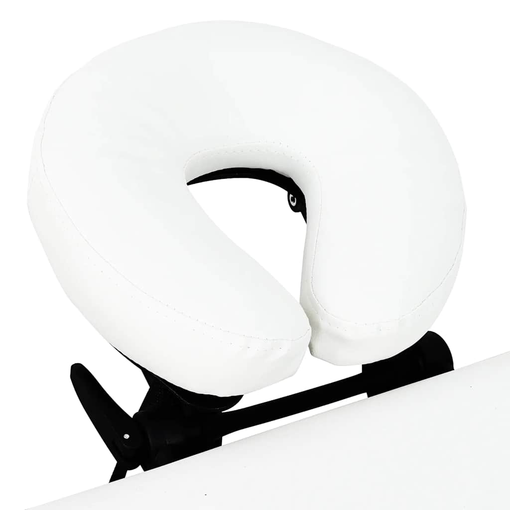 Cremefarvet sammenfoldeligt massagebord med aluminiumsstel,4 zoner - number 5.