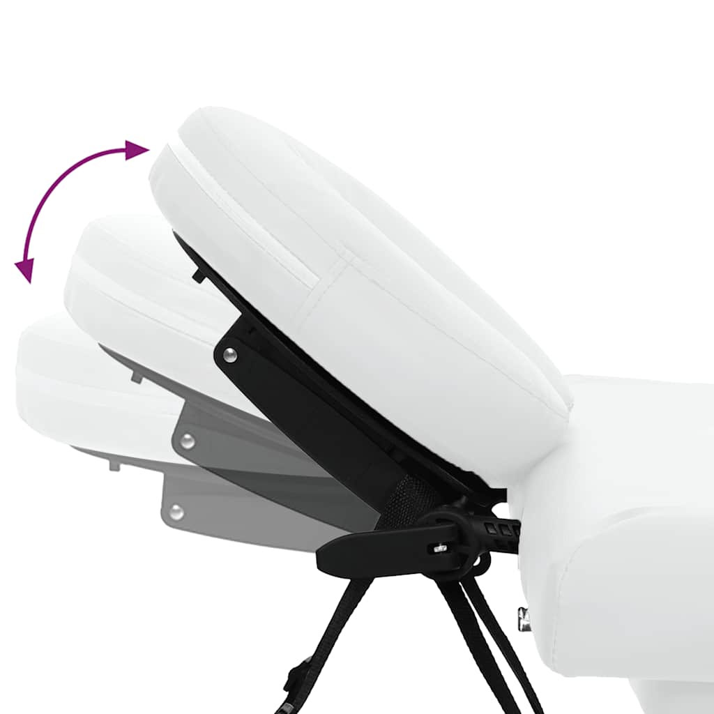 Cremefarvet sammenfoldeligt massagebord med aluminiumsstel,4 zoner - number 7.
