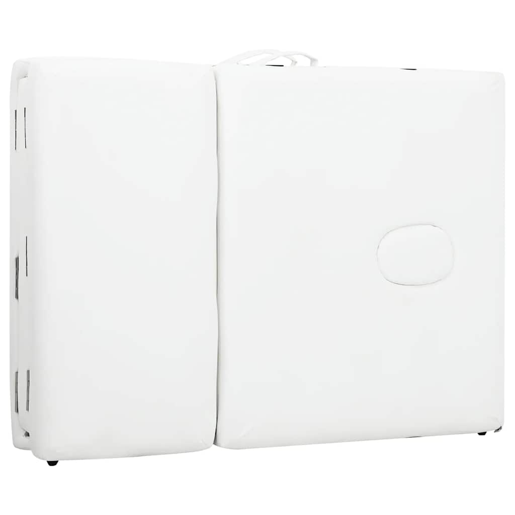 Cremefarvet sammenfoldeligt massagebord med aluminiumsstel,4 zoner - number 9.