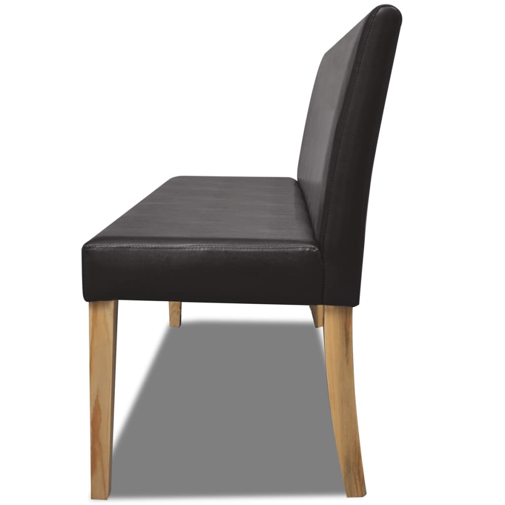 Ławka 139,5 cm skóra syntetyczna brąz - number 4.