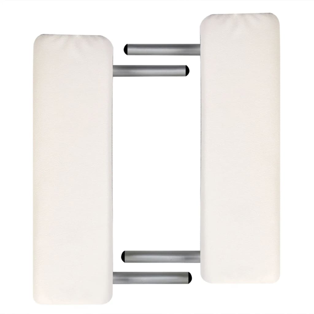 Cremefarvet sammenfoldeligt massagebord med aluminiumsstel,3 zoner - number 6.