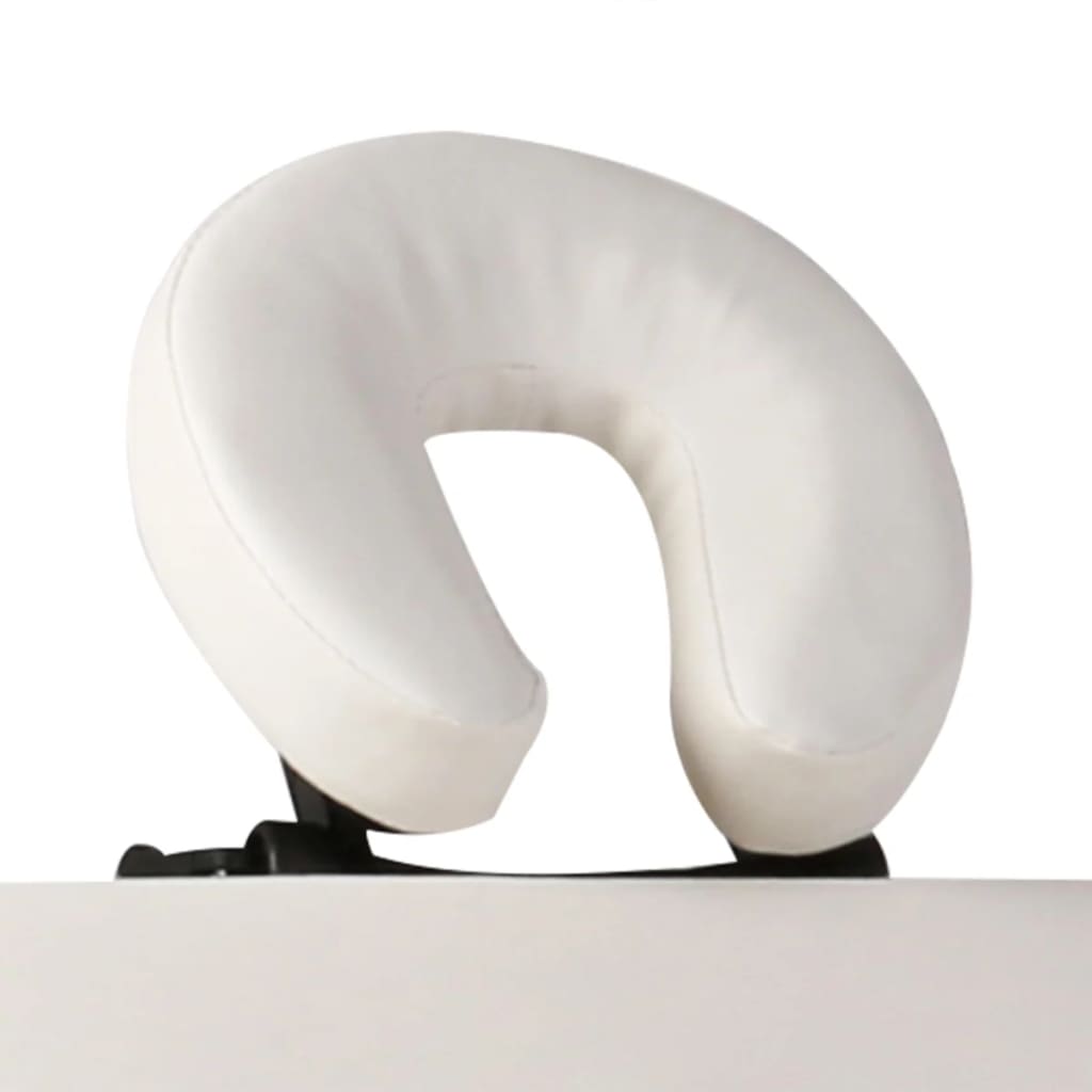 Cremefarvet sammenfoldeligt massagebord med aluminiumsstel,3 zoner - number 7.