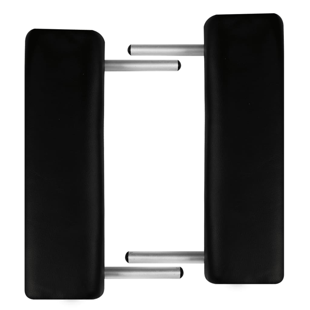 Sort sammenfoldeligt massagebord, 3 zoner med aluminiumsramme - number 5.