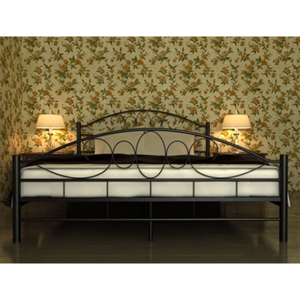 Seng med madras sort metal 180 x 200 cm - number 3.