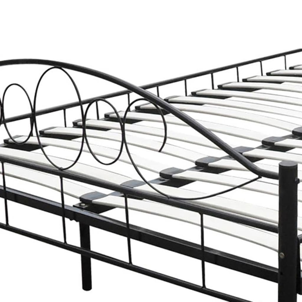 Seng med madras sort metal 180 x 200 cm - number 4.