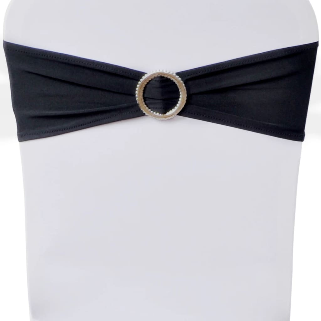 25 stk. sort dekorative stolebånd i stræk med diamantspænde - number 5.