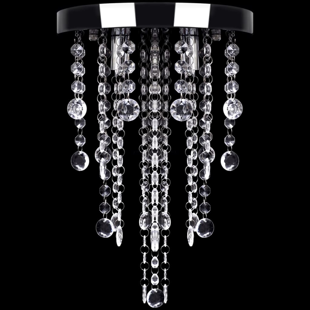 White metal ceiling lamp with crystal beads - number 4.