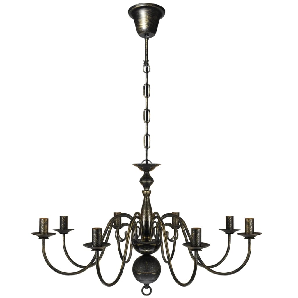 Lustre x ampoules e14 aspect antique métal - noir, 80 x 45 cm, 1, 8 - number 2.