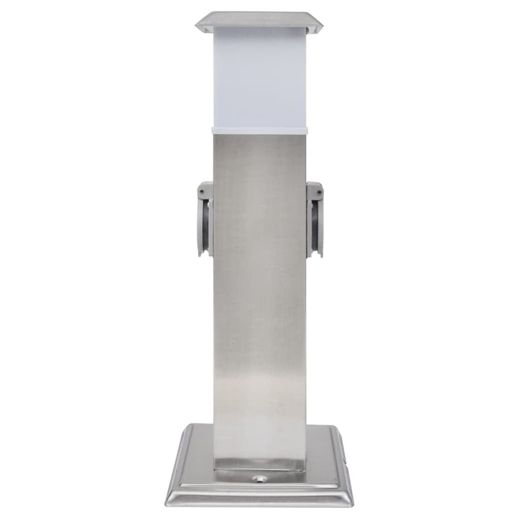 Kontaktsokkel med lampe til haven i rustfrit stål - number 3.