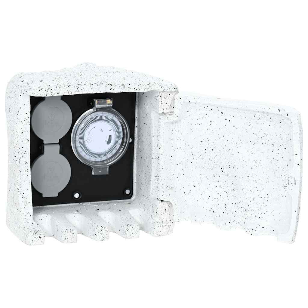 Udendørs stikdåse med timer kunstig sten - number 1.