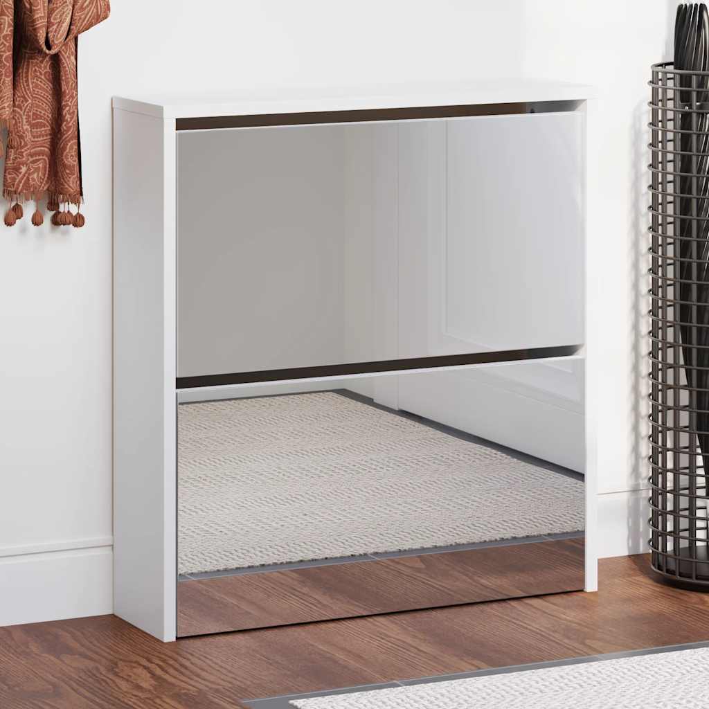 Ormarić za cipele s 2 police i ogledalom 63x17x67 cm - bijeli, 1,67 cm - number 1.