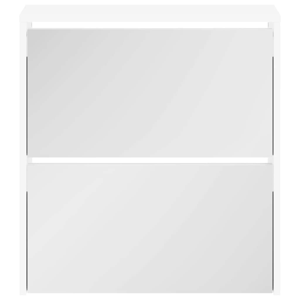 Ormarić za cipele s 2 police i ogledalom 63x17x67 cm - bijeli, 1,67 cm - number 4.