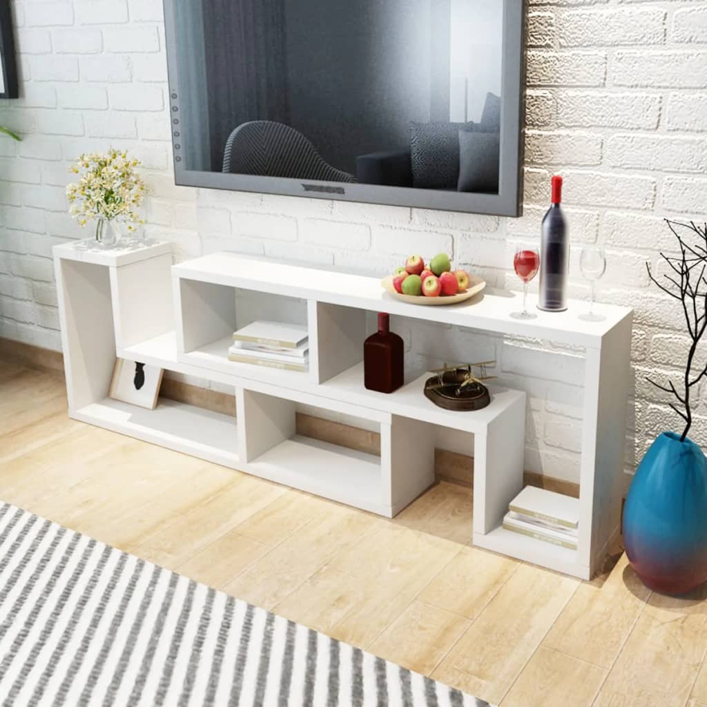 Dobbelt tv-bord l-facon - hvid, 1 - number 1.