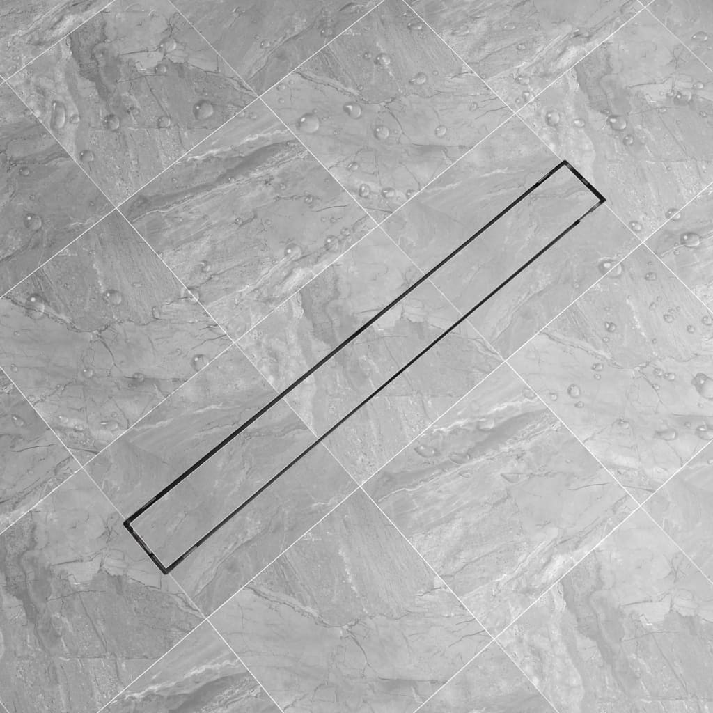 Lineært bruseafløb 930x140 mm rustfrit stål - 93 x 14 cm, fliseindsats - number 1.