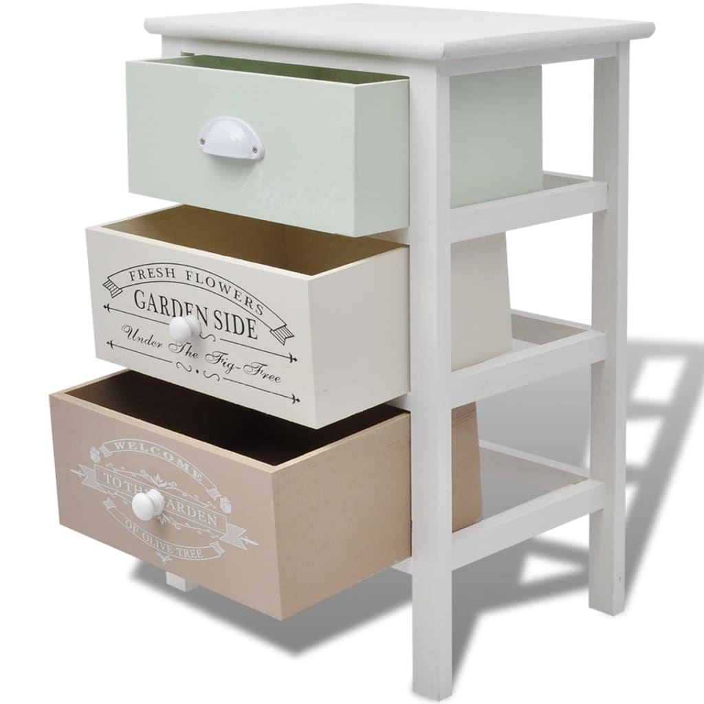 Fransk skab 3 skuffer træ - number 4.