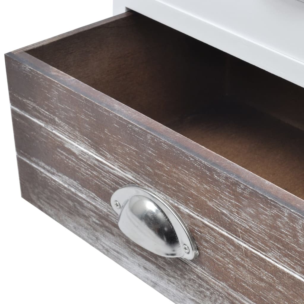 Nattbord skap 2 stk. brun og hvit - number 6.