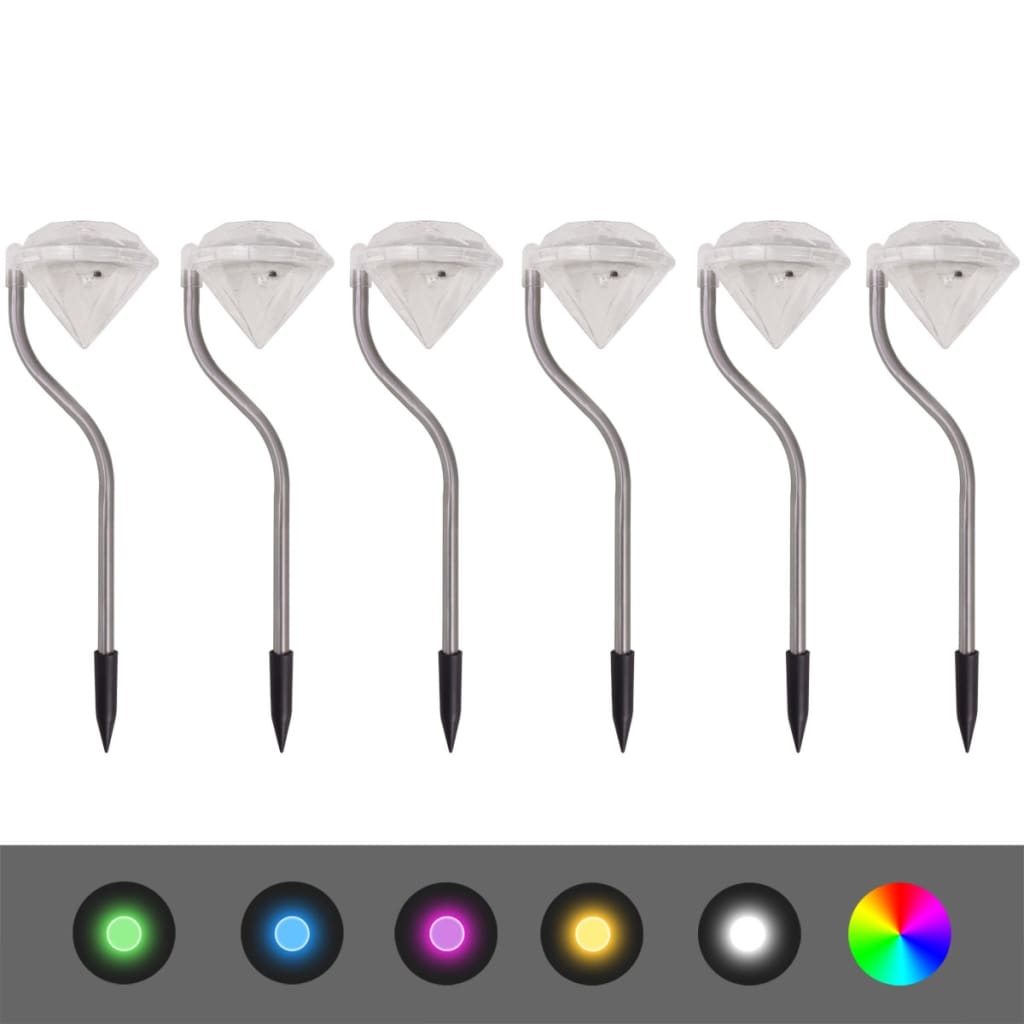 Soldrevne led-havelamper 6 stk. 9x7,8x29,5 cm - number 2.