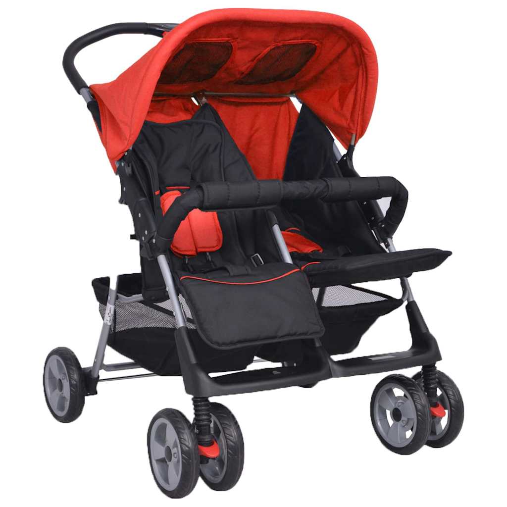 Kolica za blizance čelična crvena i crna - number 5.