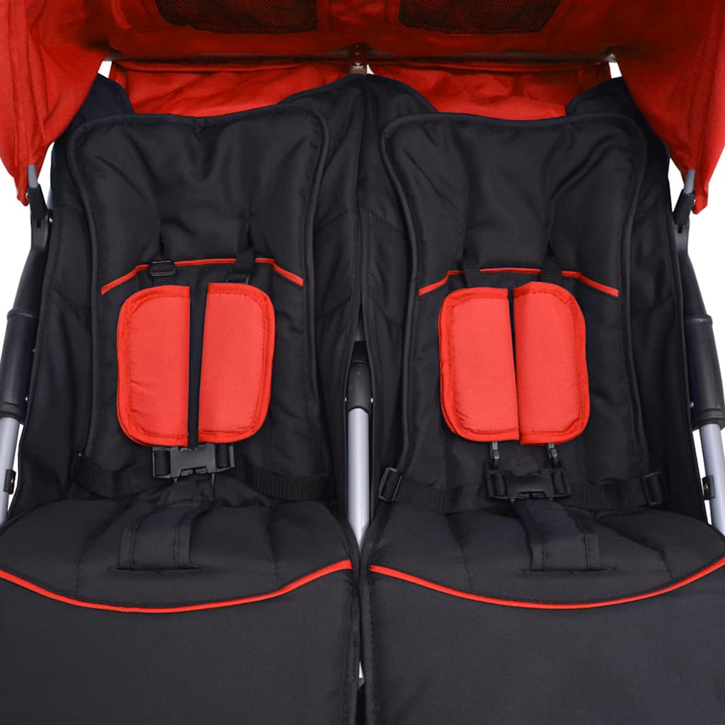 Kolica za blizance čelična crvena i crna - number 8.